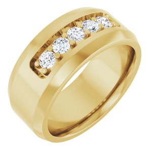 14K Yellow Gold Round 3 Mm F+ Vs Lab-Grown Diamond Band Size 10