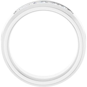 14K White Gold Round 3 Mm F+ Vs Lab-Grown Diamond Band Size 10