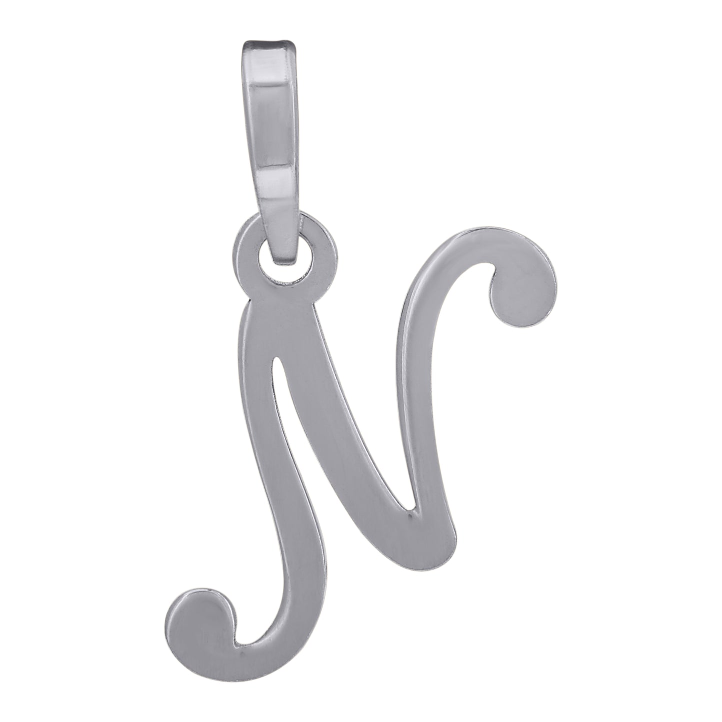 Sterling Silver Or Yellow-tone Unisex Cursive Initial Alphabet Charm Pendant