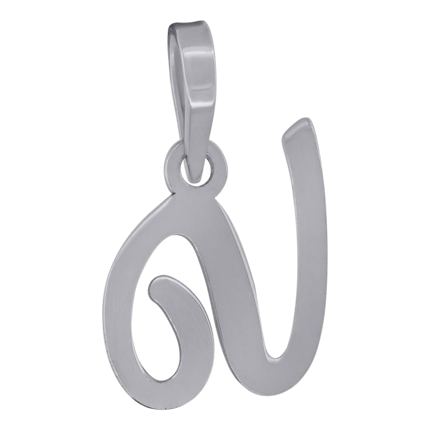 Sterling Silver Or Yellow-tone Unisex Cursive Initial Alphabet Charm Pendant