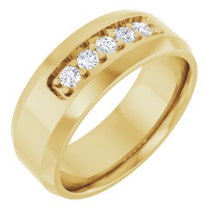 14K Yellow Gold Round 2.5 Mm F+ Vs Lab-Grown Diamond Band Size 10