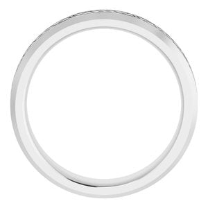 14K White Gold 5 Mm Polished Patterned Wedding Band Size 7