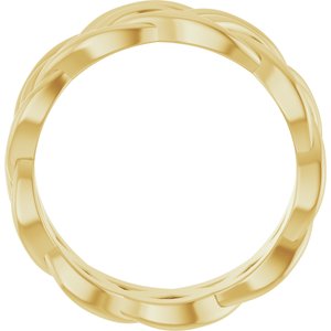 14K Yellow Gold 7.99 Mm Polished Double Woven Design Band Size 7