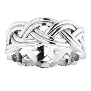 Continuum Sterling Silver 7.99 mm Double Woven Design Band Size 8.5