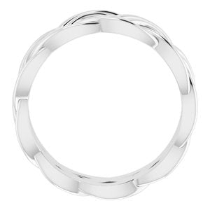 14K White Gold 7.99 Mm Polished Double Woven Design Band Size 8.5