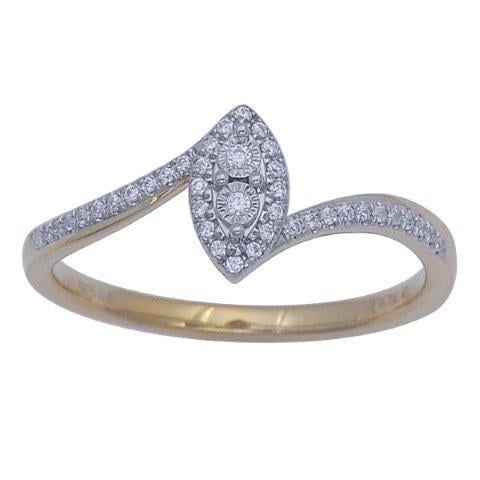 10K Yellow Gold  0.12 Cttw Diamond Ladies Ring
