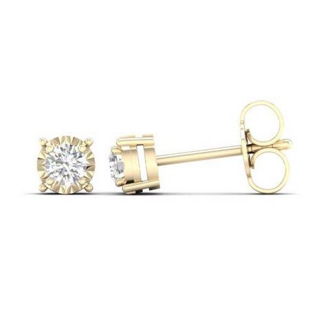 10K Yellow Gold 0.10 Cttw Diamond Earring
