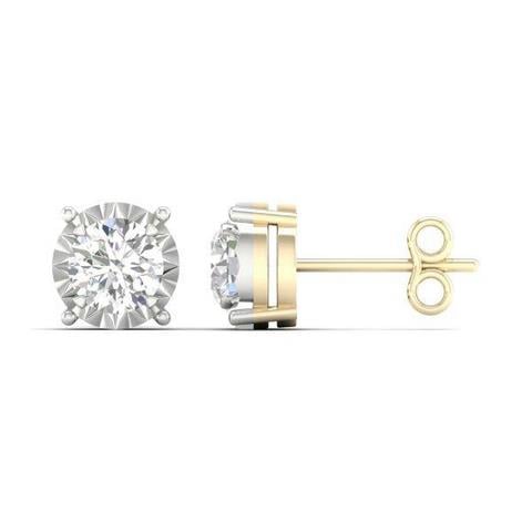 10K Yellow Gold 0.15 Cttw Diamond Earring