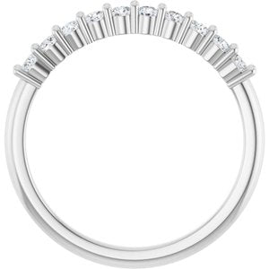 14K White Gold 10-Stone Round 2 Mm Polished 1/4 Ctw Natural Diamond 10-Year Anniversary Band Size 7