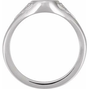 Sterling Silver Oval 9.87 X 6.28 Mm Brush Polished Celtic-Inspired Signet Ring Size 7