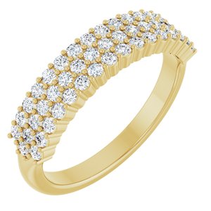 14K Yellow Gold Round 1.5 Mm Polished Lab-Grown Diamond Band Size 7