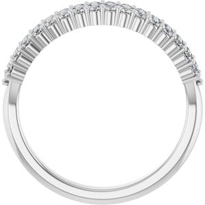 14K White Gold Round 1.5 Mm Polished 5/8 Ctw Natural Diamond Anniversary Band Size 7