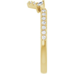 14K Yellow Gold Marquise All Sizes Si2-Si3, G-H :: 1/5 Ctw Polished 1/5 Ctw Natural Diamond Matching Band