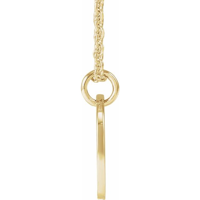 14K Yellow Gold 9.97 X 9.97 Mm 16-18 In Polished Script Initial A Necklace
