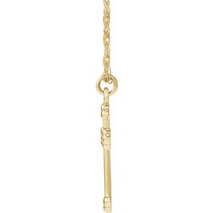 14K Yellow Gold 16 X 4.27 Mm 18 In Polished Cross Necklace