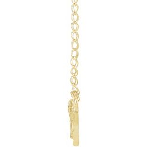 14K Yellow Gold 13.65 X 12 Mm 16 In Polished First Communion Youth Necklace
