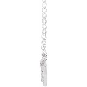 14K White Gold 10.28 X 8 Mm 16 In Polished First Communion Youth Necklace