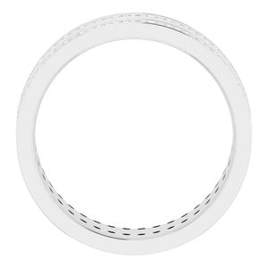 14K White Gold Round 1.3 Mm F+ Vs 3/4 Ctw Lab-Grown Natural Diamond Band Size 9