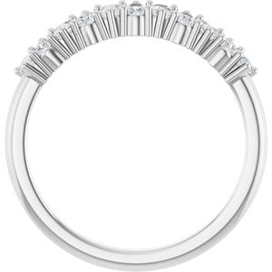 14K White Gold Pear 3 X 2 Mm Polished 1/2 Ctw Lab-Grown Diamond Anniversary Band Size 7