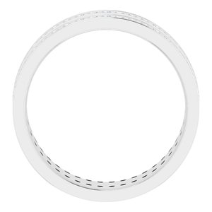 14K White Gold Round 1.3 Mm F+ Vs 7/8 Ctw Lab-Grown Natural Diamond Band Size 10.5