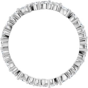 14K White Gold G-H Si2-Si3 3/4 Ctw Natural Diamond Eternity Band Size 7