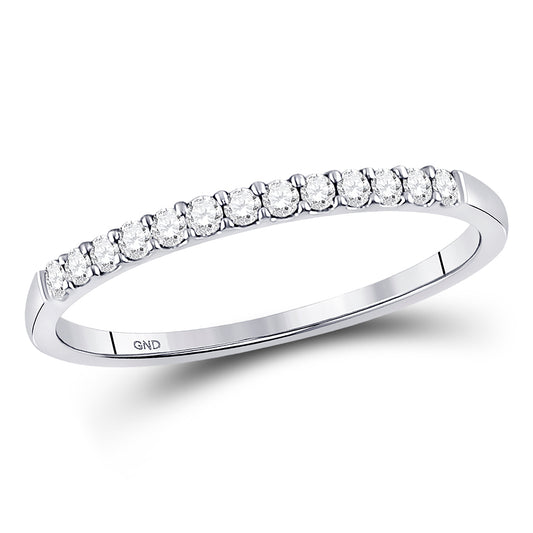 10K Yellow Or White Gold  Womens Round Pave-set Diamond Wedding Band 1/6 Cttw, Womens Size: 5-10