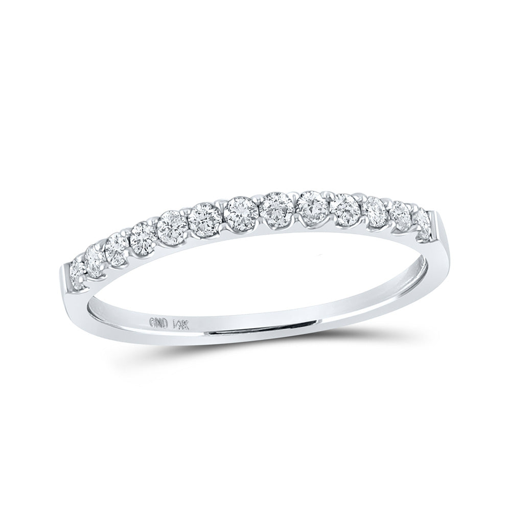 14K Yellow Or White Gold  Womens Round Diamond Slender Wedding Anniversary Band 1/4 Cttw, Womens Size: 5-10