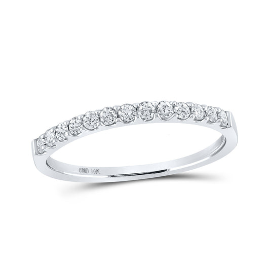 14K Yellow Or White Gold  Womens Round Diamond Slender Wedding Anniversary Band 1/4 Cttw, Womens Size: 5-10