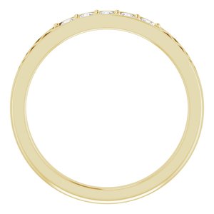 14K Yellow Gold Round 2 Mm 1/6 Ctw Natural Diamond Celtic-Inspired Anniversary Band Size 7