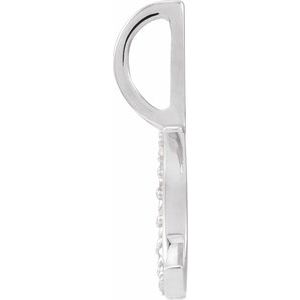 14K White Gold Round G-H I1 .07 Ctw Natural Diamond Crescent Moon Pendant