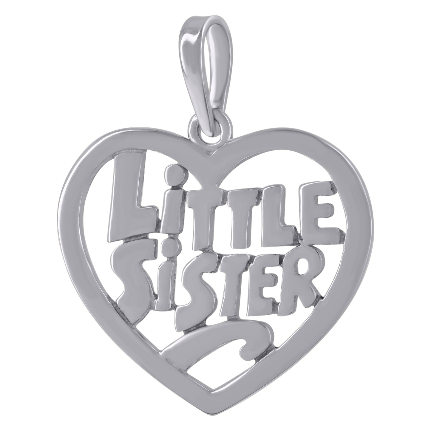 Sterling Silver Womens Fashion Little Sister Talking Charm Pendant