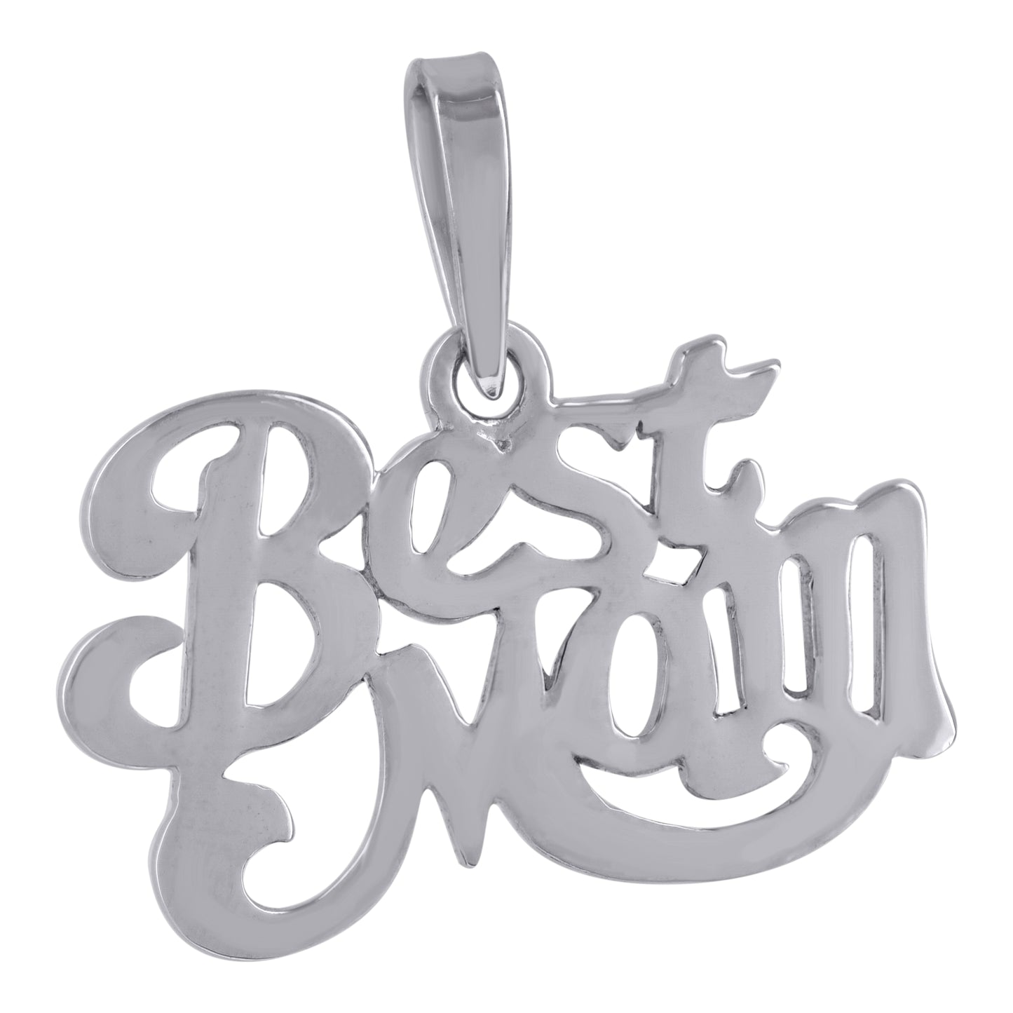 Sterling Silver Womens Fashion Best Mom Talking Charm Pendant