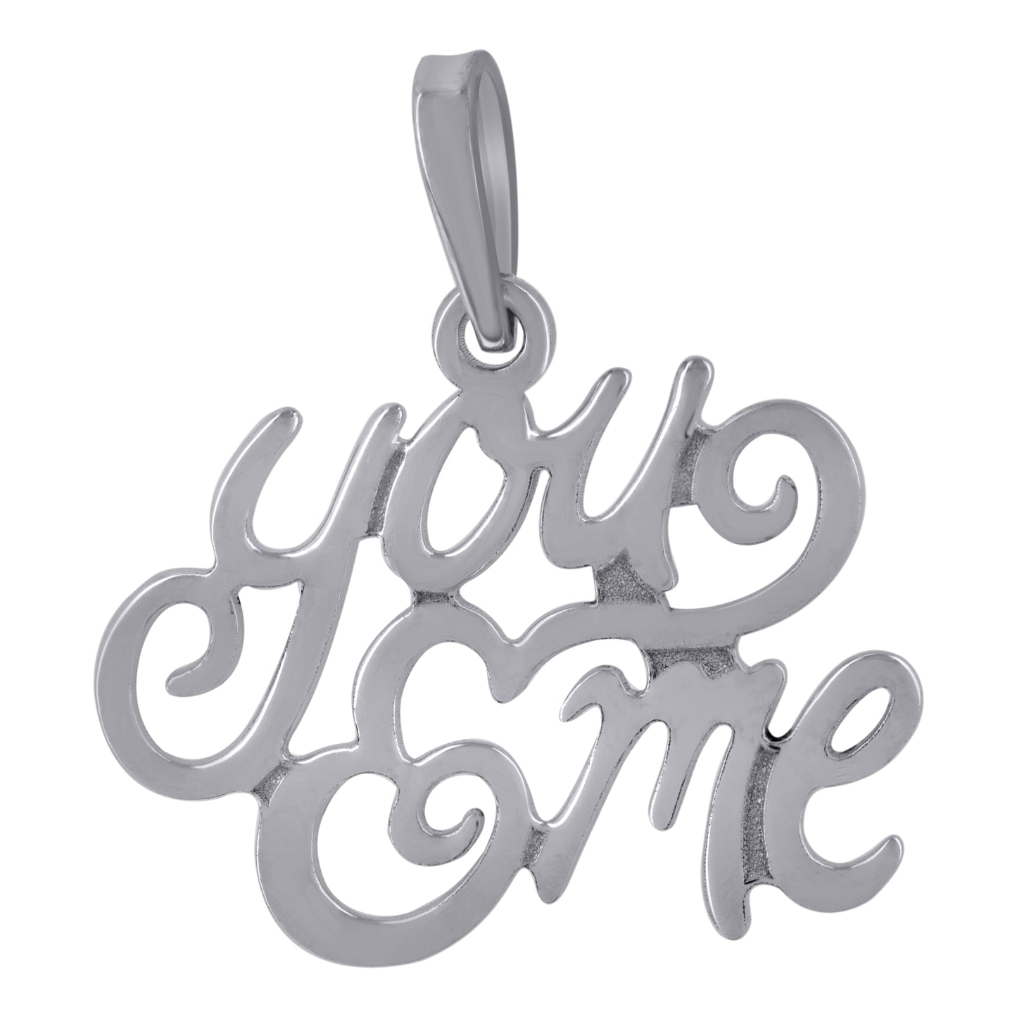 Sterling Silver Unisex Fashion You Love Me Talking Charm Pendant