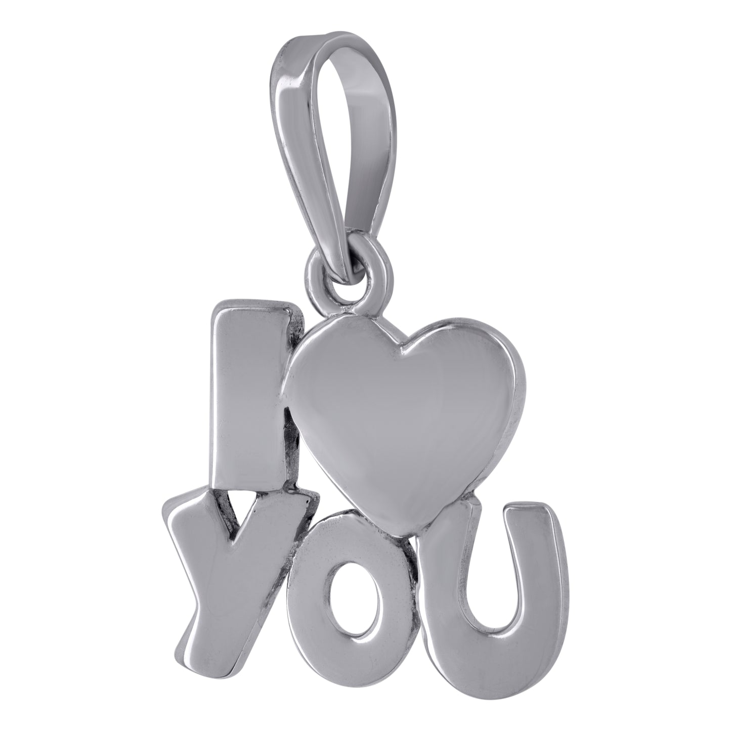Sterling Silver Unisex I Love You Talking Charm Pendant