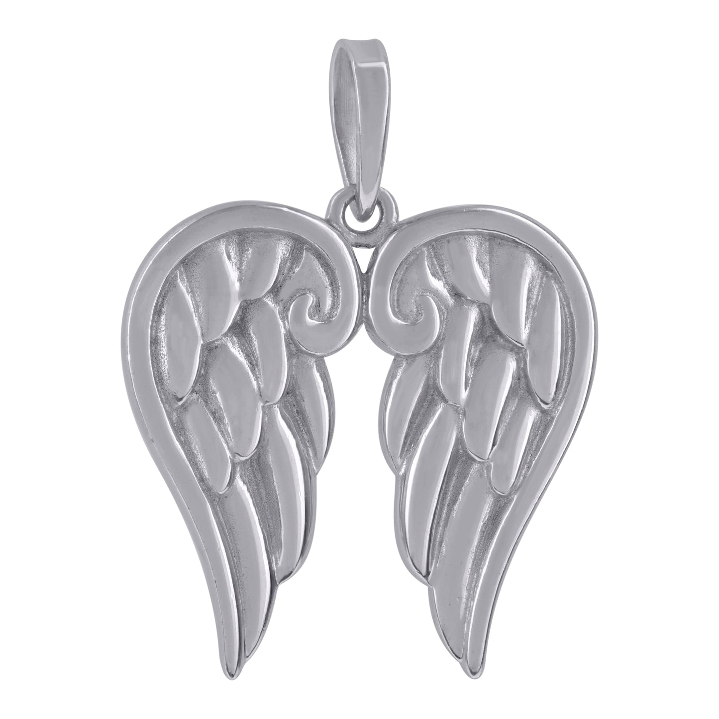 Sterling Silver Mens Angel Wings Charm Pendant