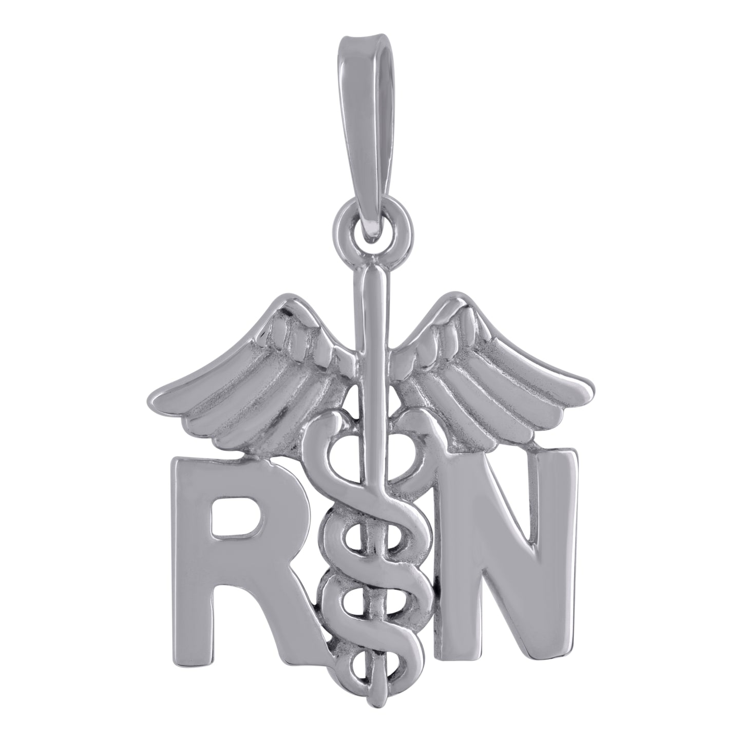 Sterling Silver Womens Symbol Rn Registered Nurse Charm Pendant