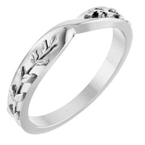 Sterling Silver Polished Twisted Leaf Ring Size 7