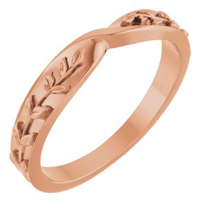 14K Rose Gold Polished Twisted Leaf Ring Size 7