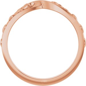 14K Rose Gold Polished Twisted Leaf Ring Size 7