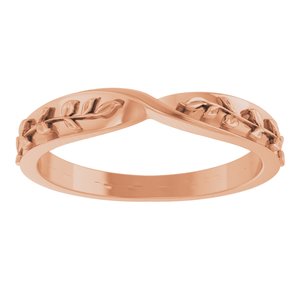 14K Rose Gold Polished Twisted Leaf Ring Size 7