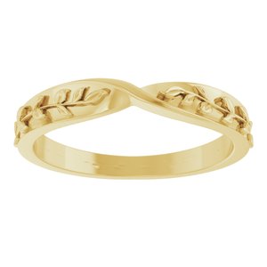 14K Yellow Gold Polished Twisted Leaf Ring Size 7