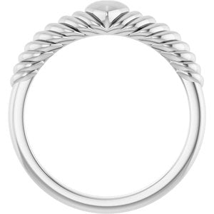 Sterling Silver Polished Rope Heart Dome Ring Size 7