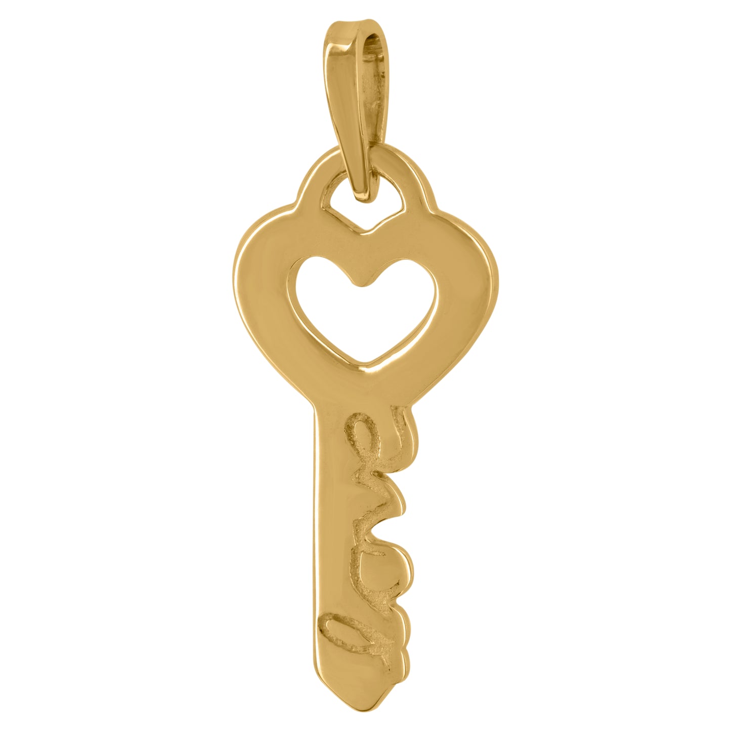 Sterling Silver Mens Love Key Charm Pendant
