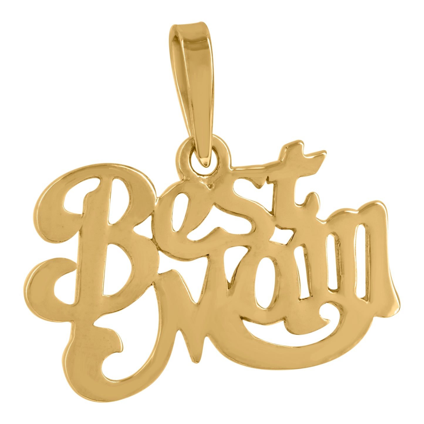 Sterling Silver Womens Fashion Best Mom Talking Charm Pendant
