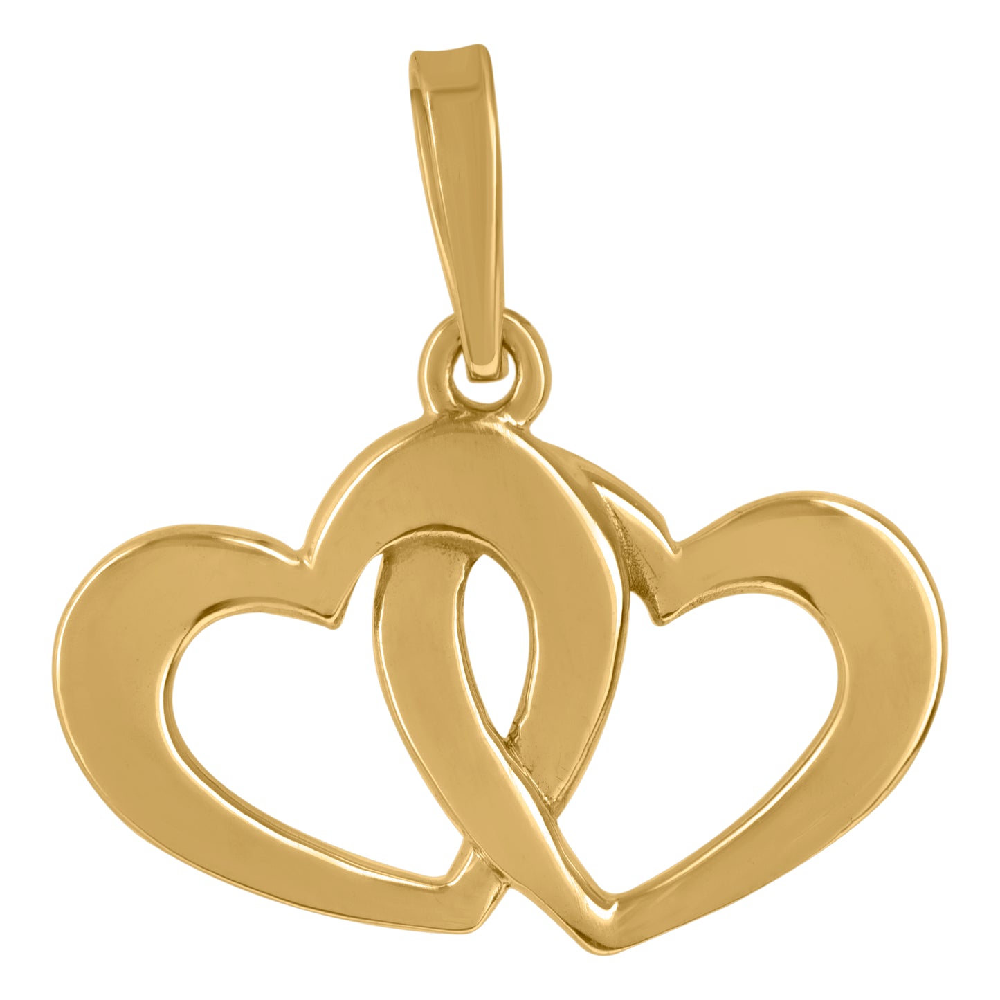 Sterling Silver Womens Intertwined Heart Charm Pendant