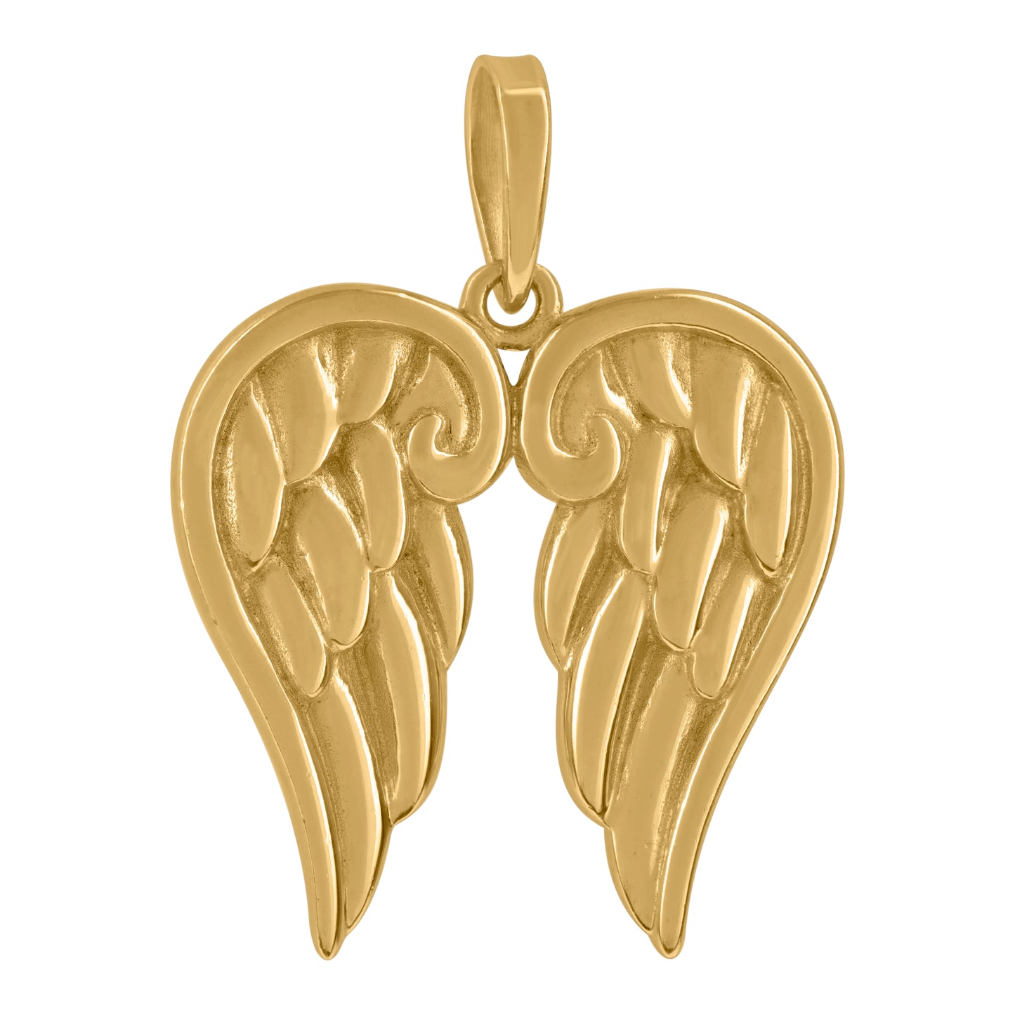 Sterling Silver Mens Angel Wings Charm Pendant