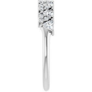 14K White Gold Trillion 2.5 X 2.5 X 2.5 Mm Polished 1/2 Ctw Natural Diamond Anniversary Band Size 7