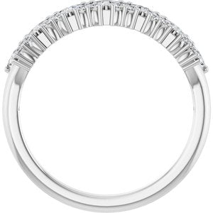 14K White Gold Trillion 2.5 X 2.5 X 2.5 Mm Polished 1/2 Ctw Natural Diamond Anniversary Band Size 7