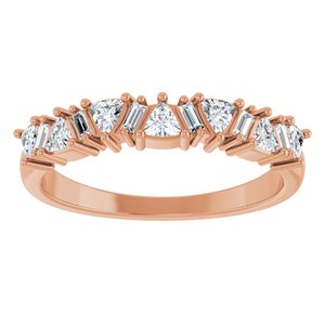 14K Rose Gold Trillion 2.5 X 2.5 X 2.5 Mm Polished 3/8 Ctw Natural Diamond Anniversary Band Size 7