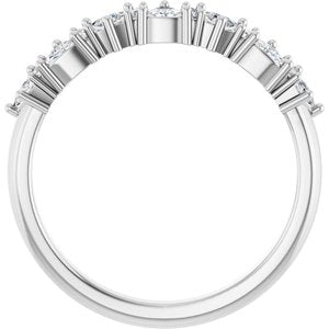 14K White Gold Trillion 2.5 X 2.5 X 2.5 Mm Polished 3/8 Ctw Natural Diamond Anniversary Band Size 7